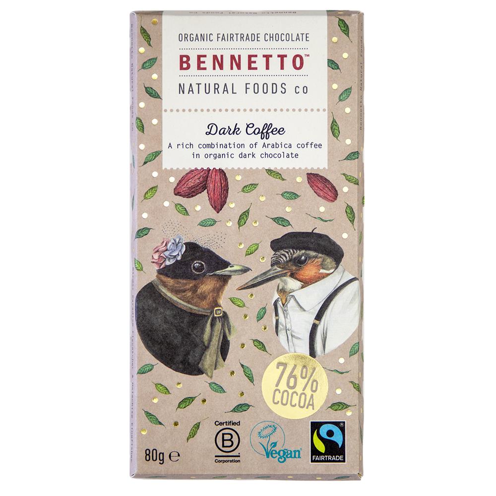 Bennetto Organic Chocolate Bar Dark Coffee