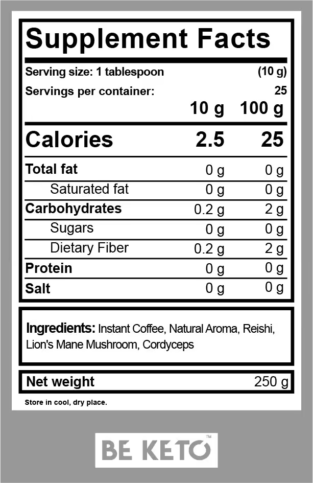BeKeto Instant Coffee Mushroom - French Vanilla