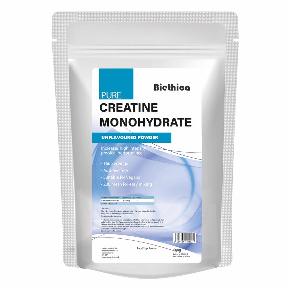 Biethica - Creatine Monohydrate Unflavoured Powder 500g