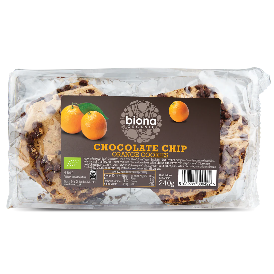 Biona Organic Chocolate Chip Orange Cookies