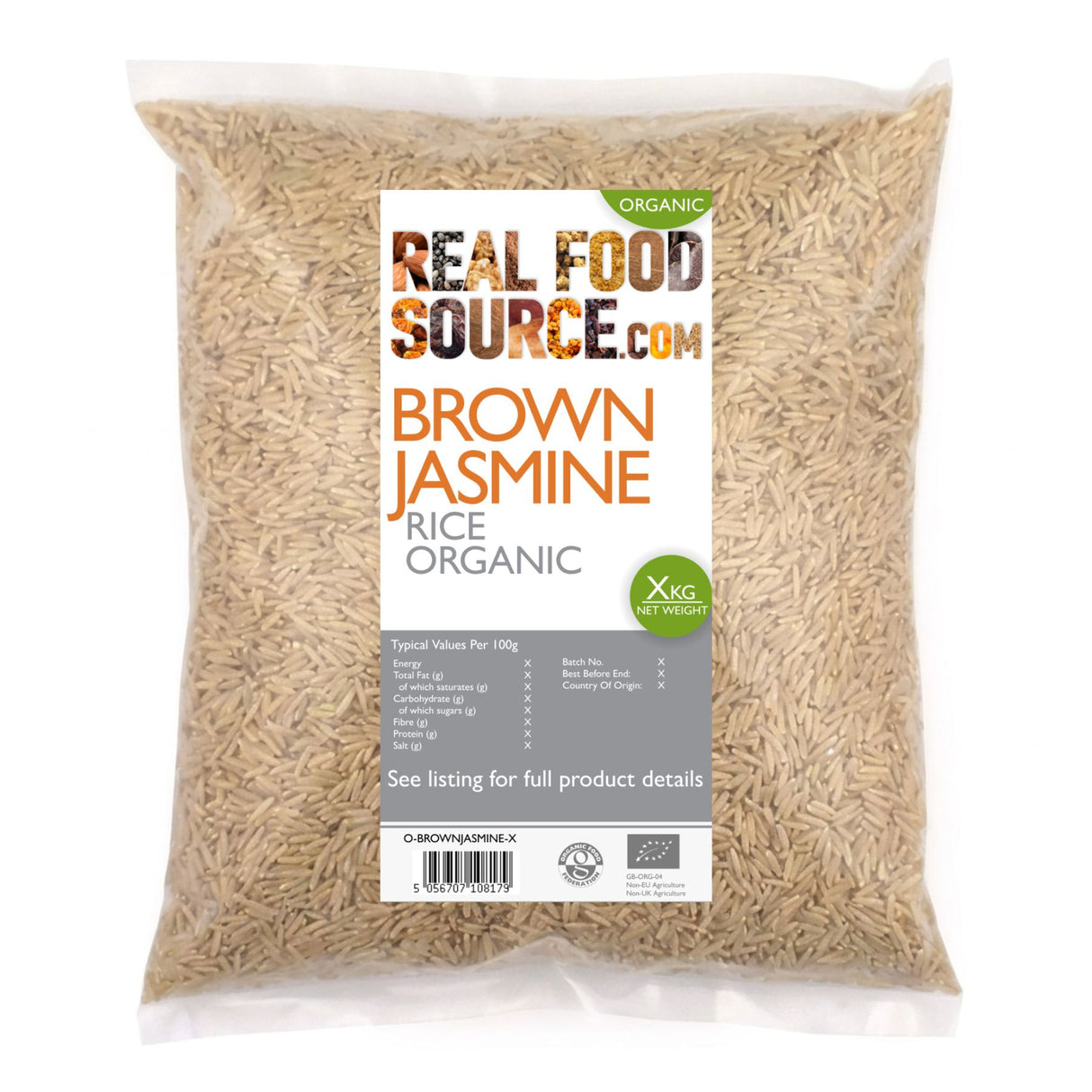 Brown Jasmine Rice, Organic