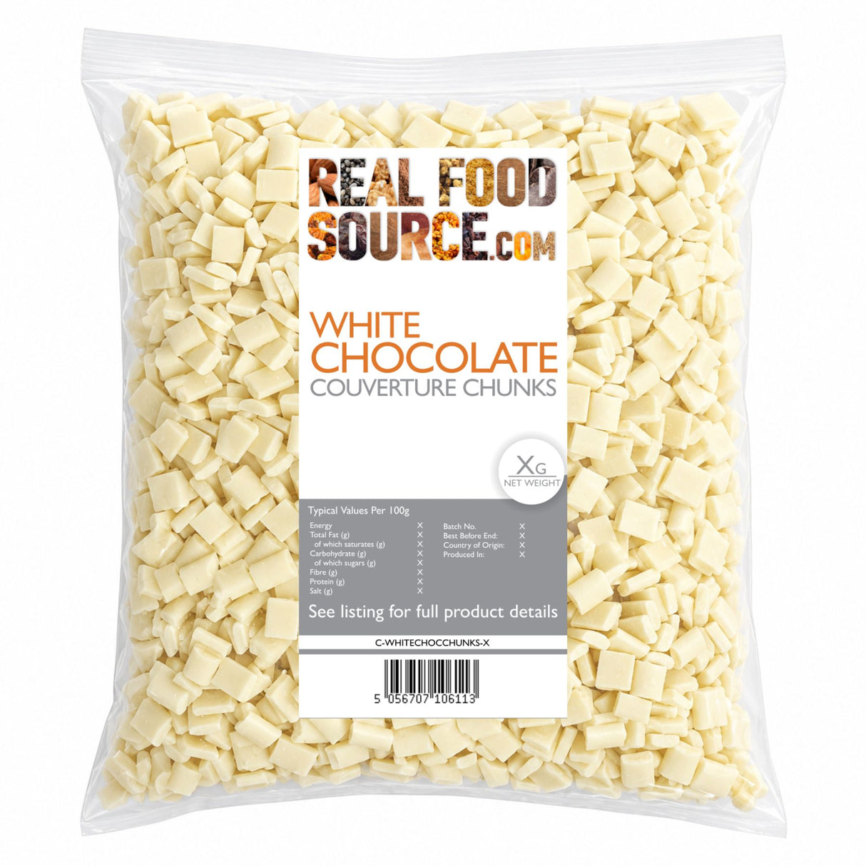 White Chocolate Couverture Chunks