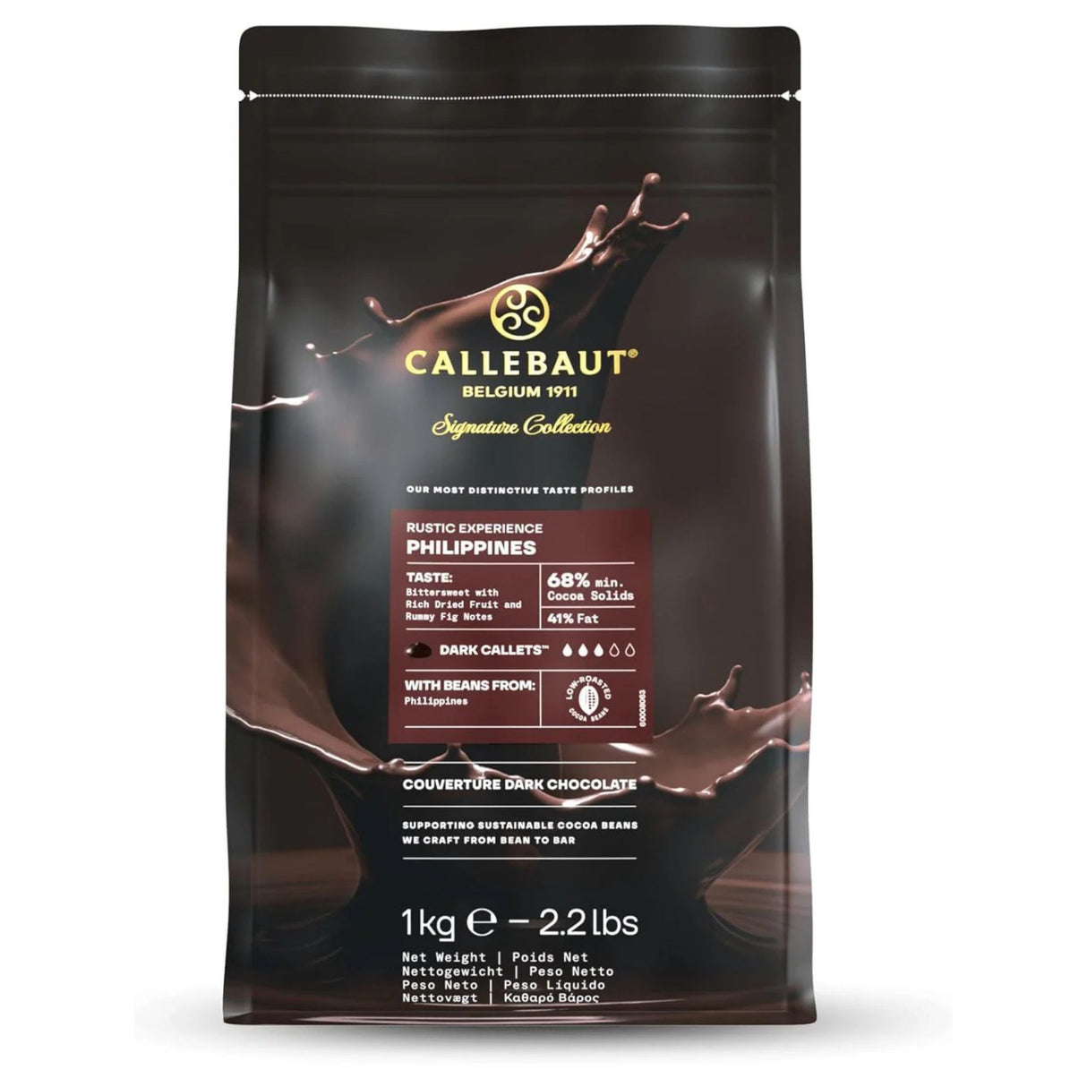 Callebaut Rustic Philippines Couverture Dark Chocolate Callets 1kg