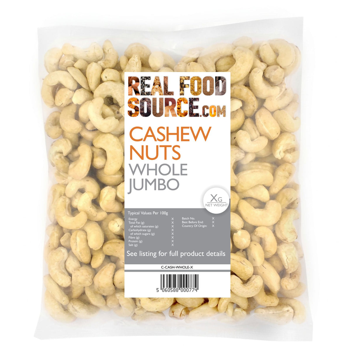 Cashew Nuts, Whole Jumbo