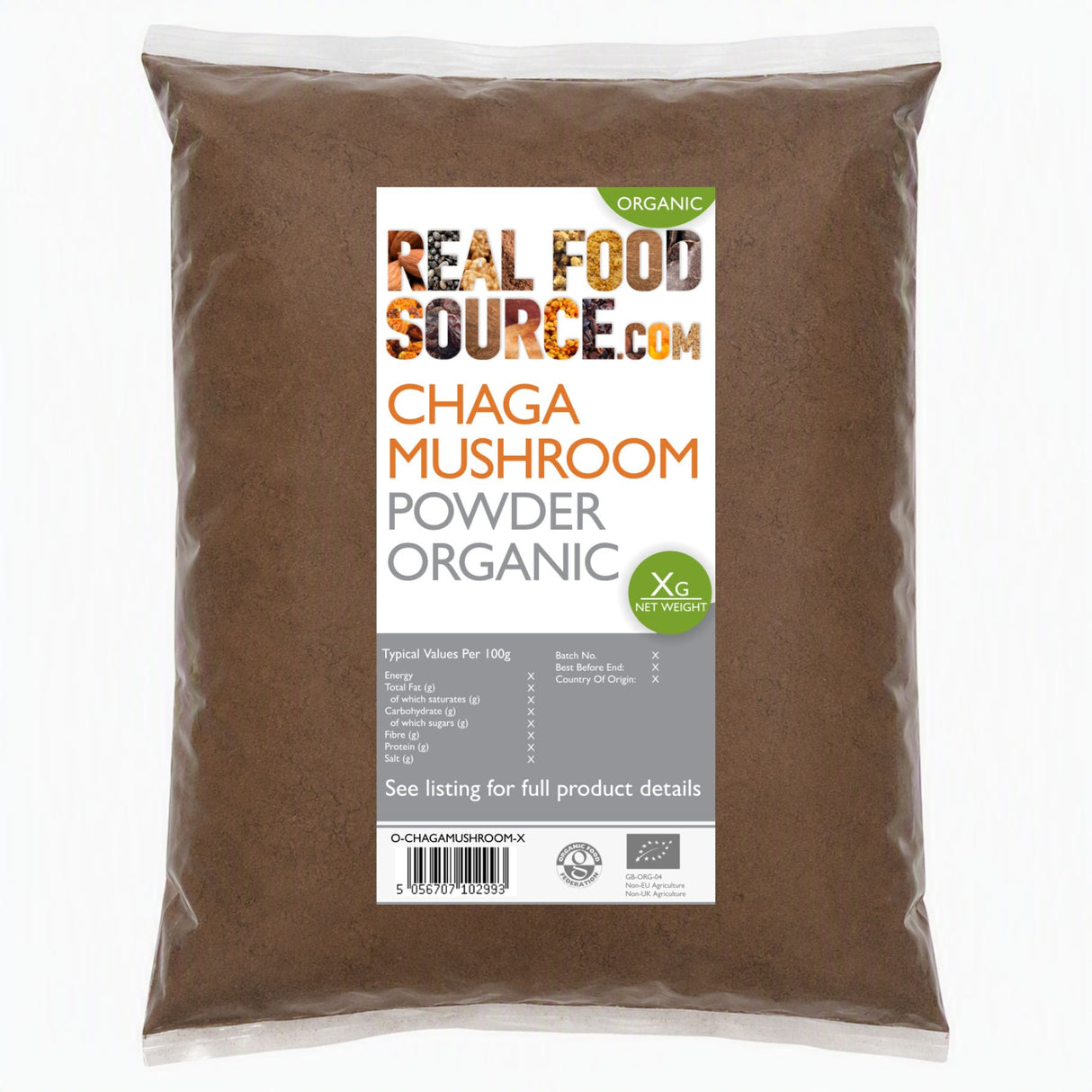 Chaga Mushroom Powder, Organic