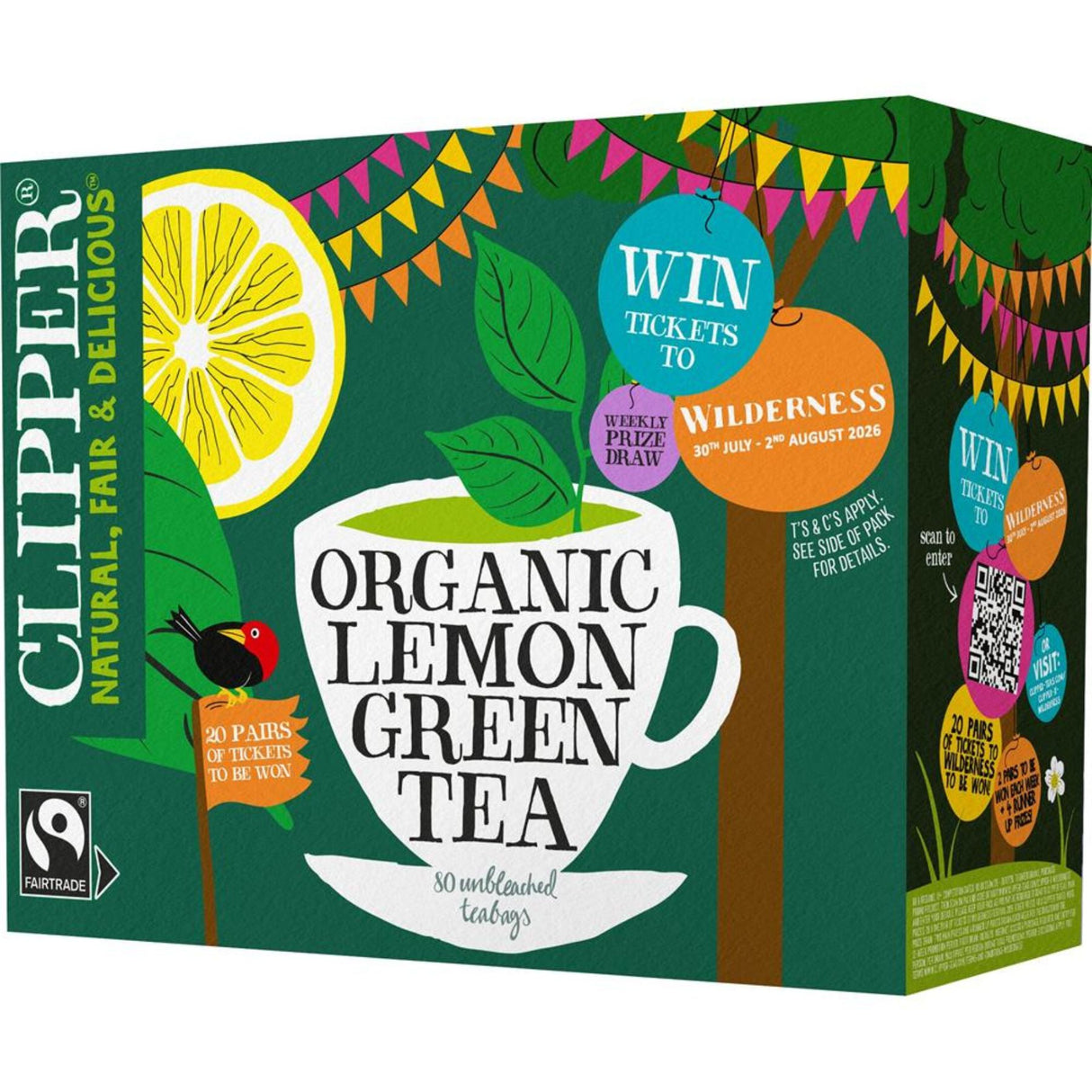 Clipper - Fairtrade & Organic Green & Lemon 80 Tea Bags