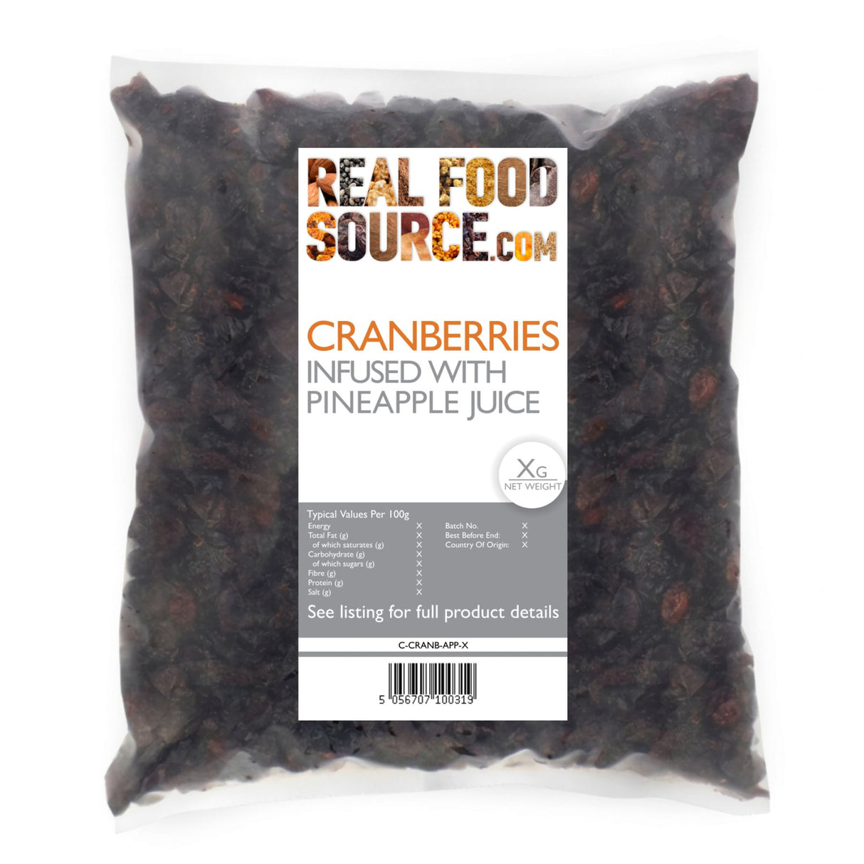 Cranberries Infused with Pineapple Juice