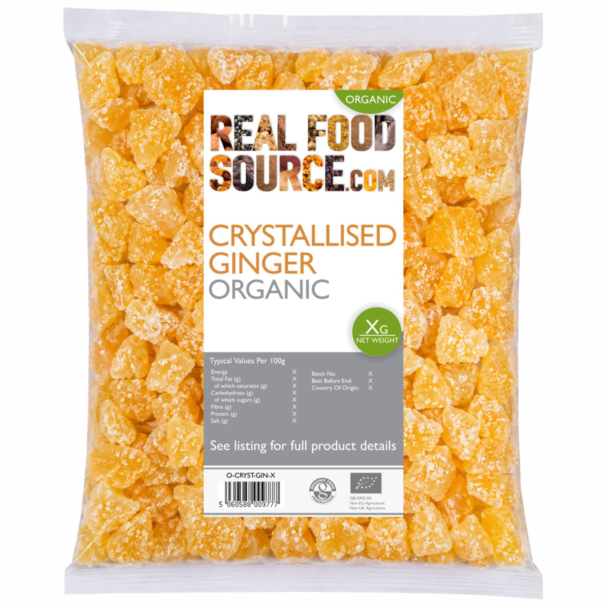 Crystallised Ginger, Organic