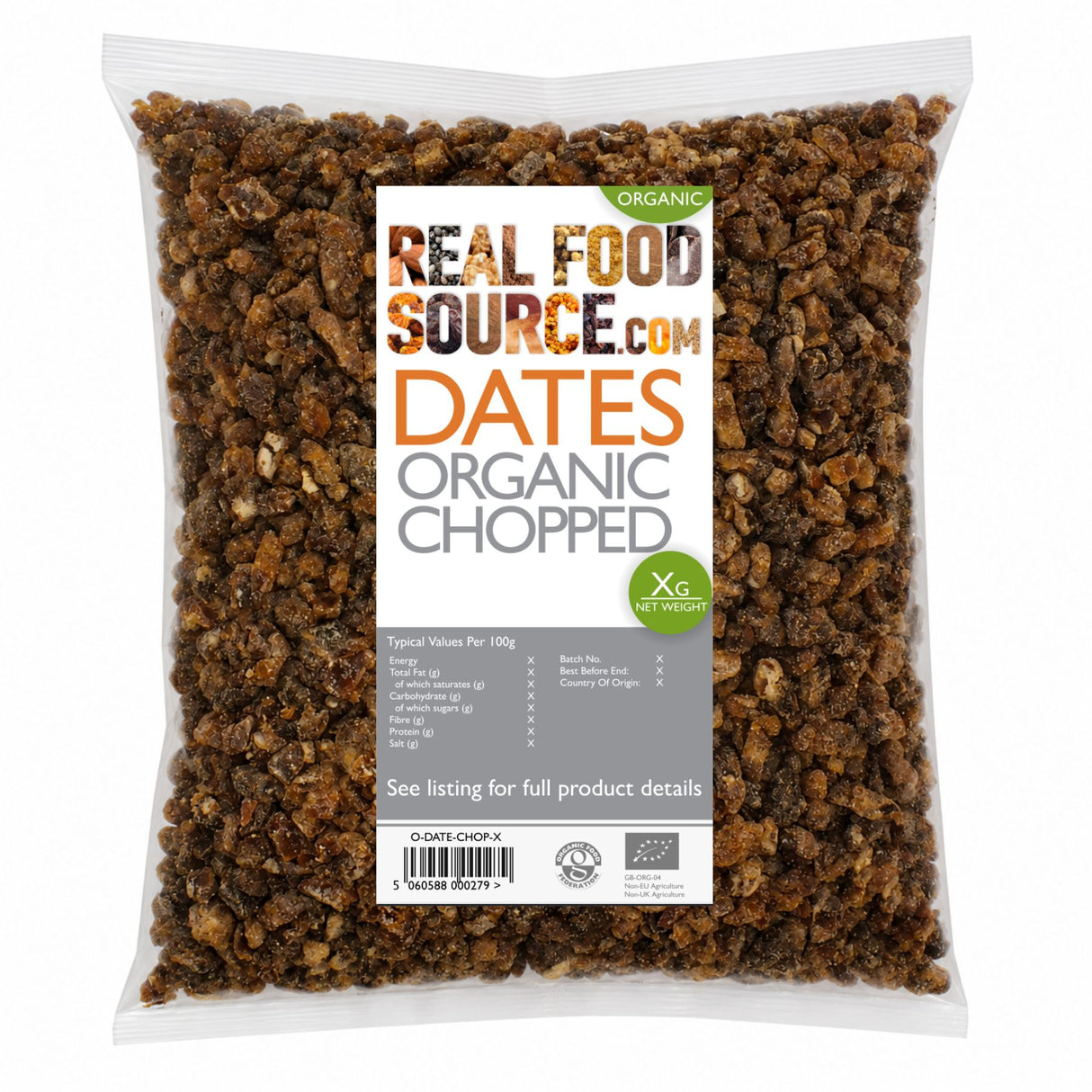 Dates, Organic Chopped