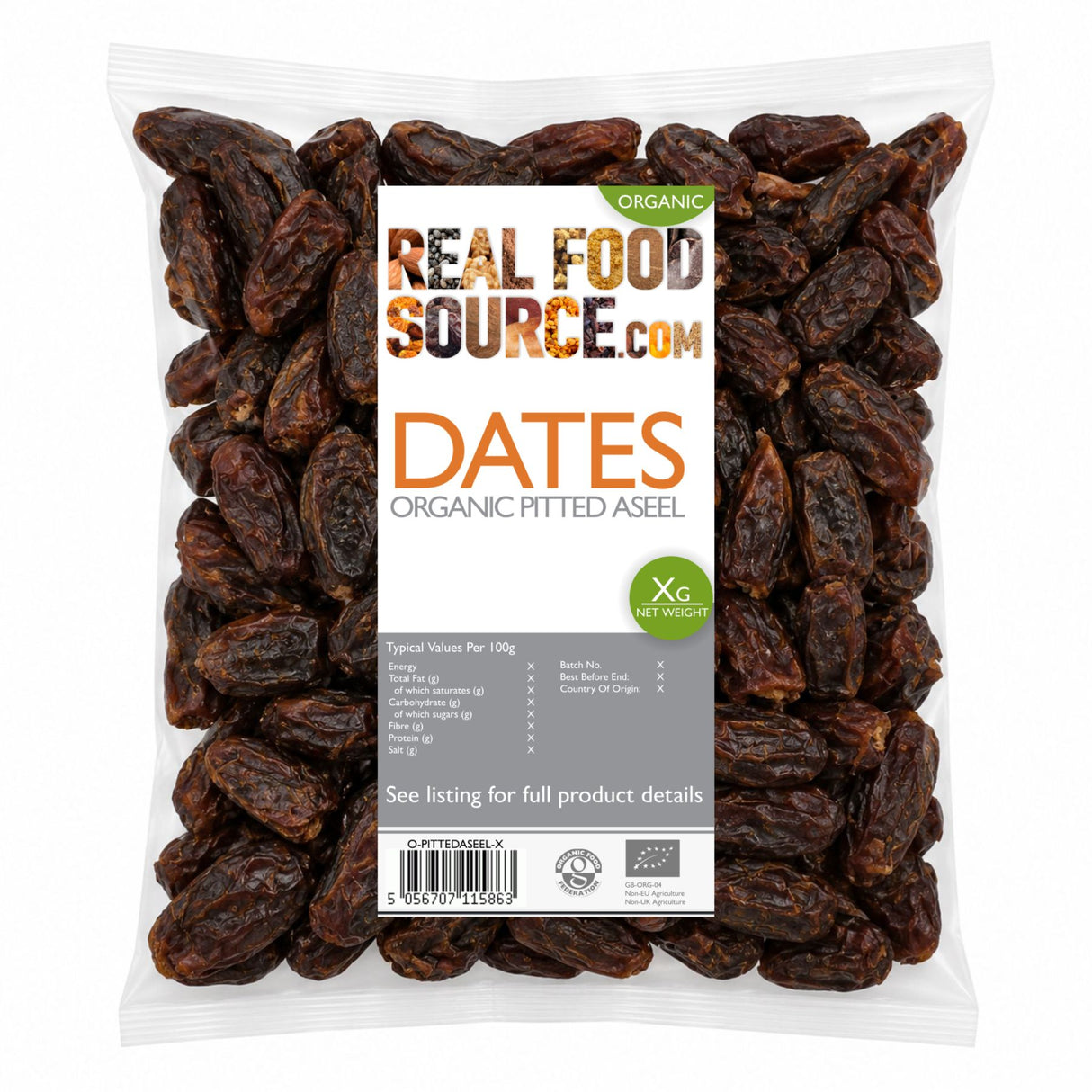 Dates, Organic Pitted Aseel