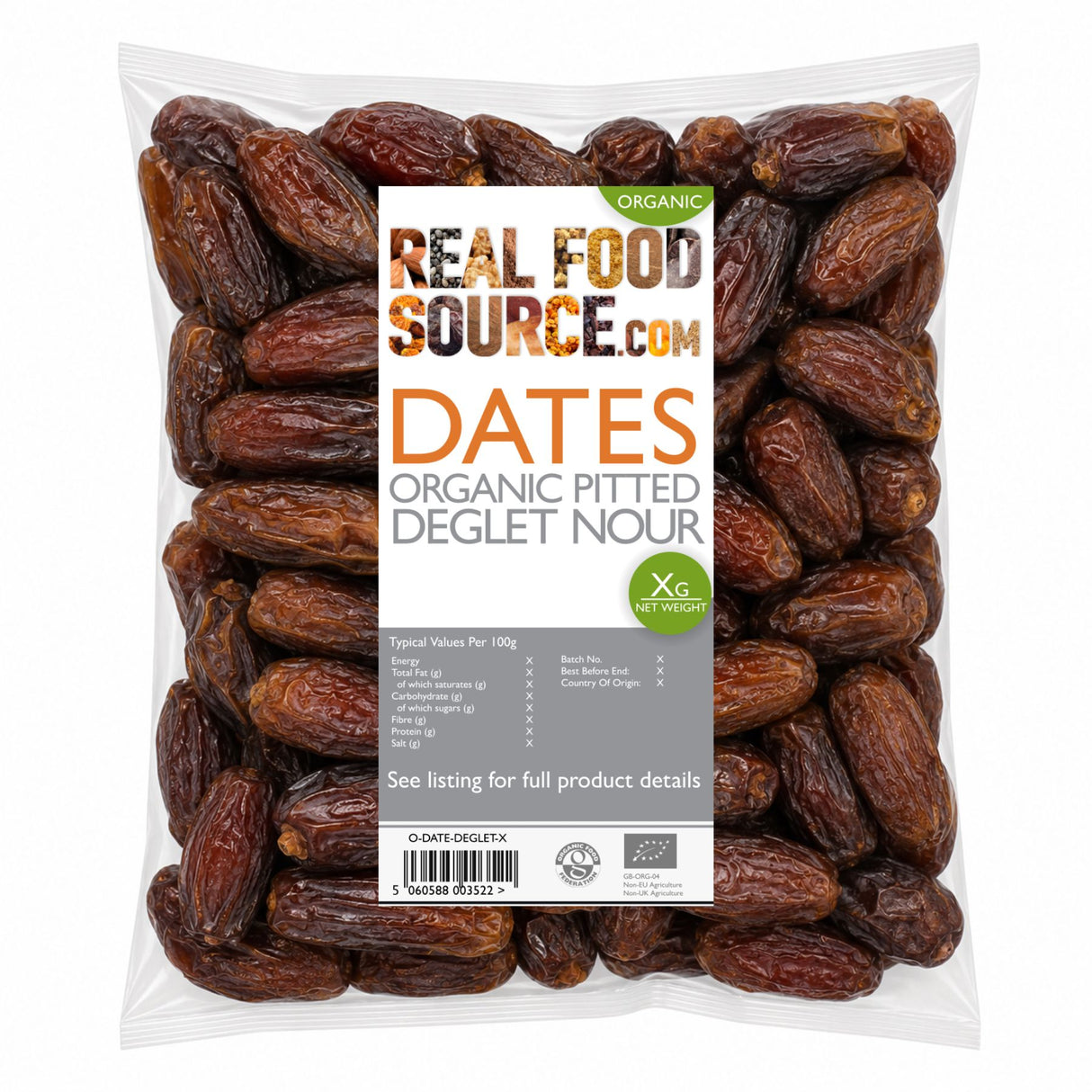 Dates, Organic Pitted Deglet Nour