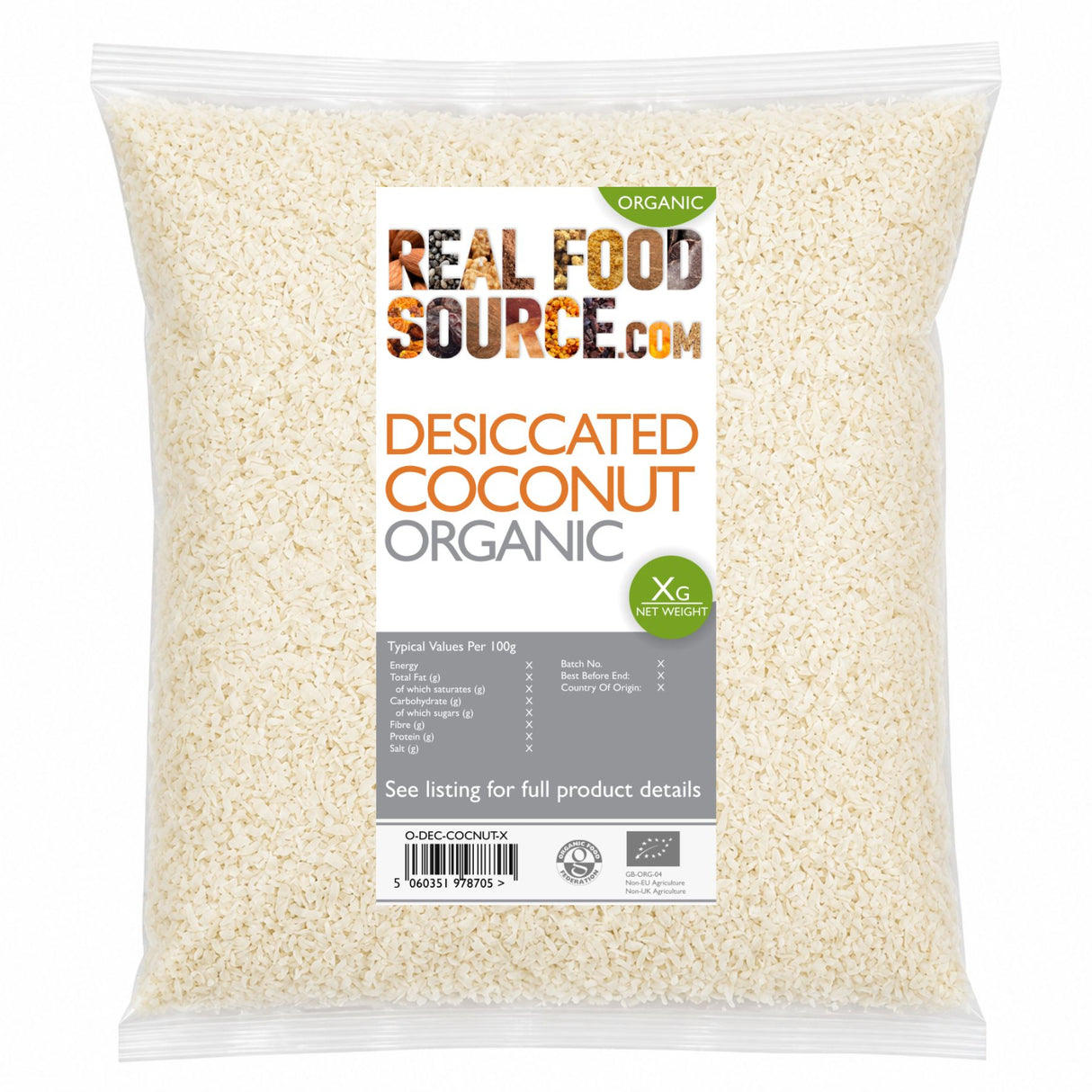 Desiccated Coconut, Organic