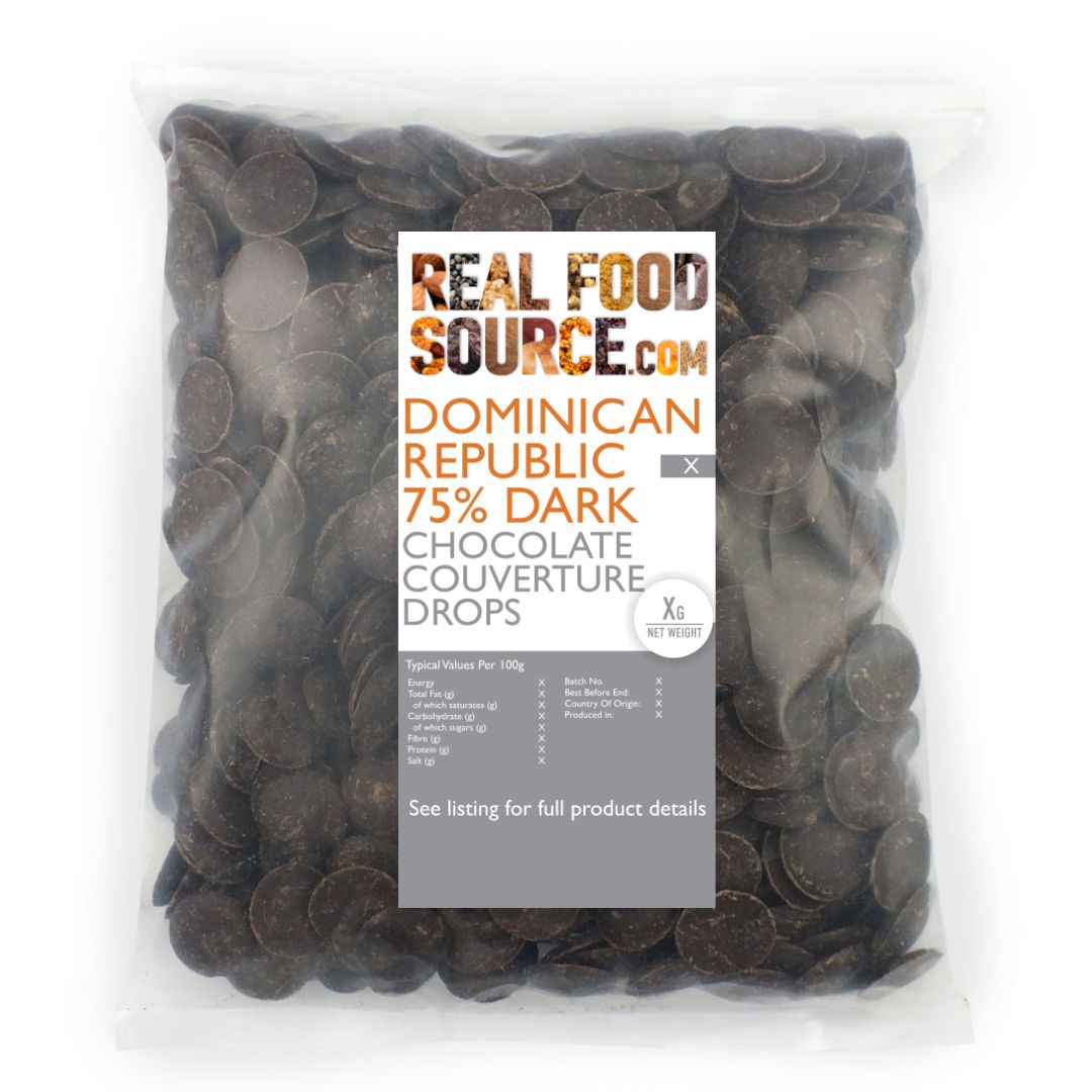 Dominican Republic 75% Dark Chocolate Couverture Drops