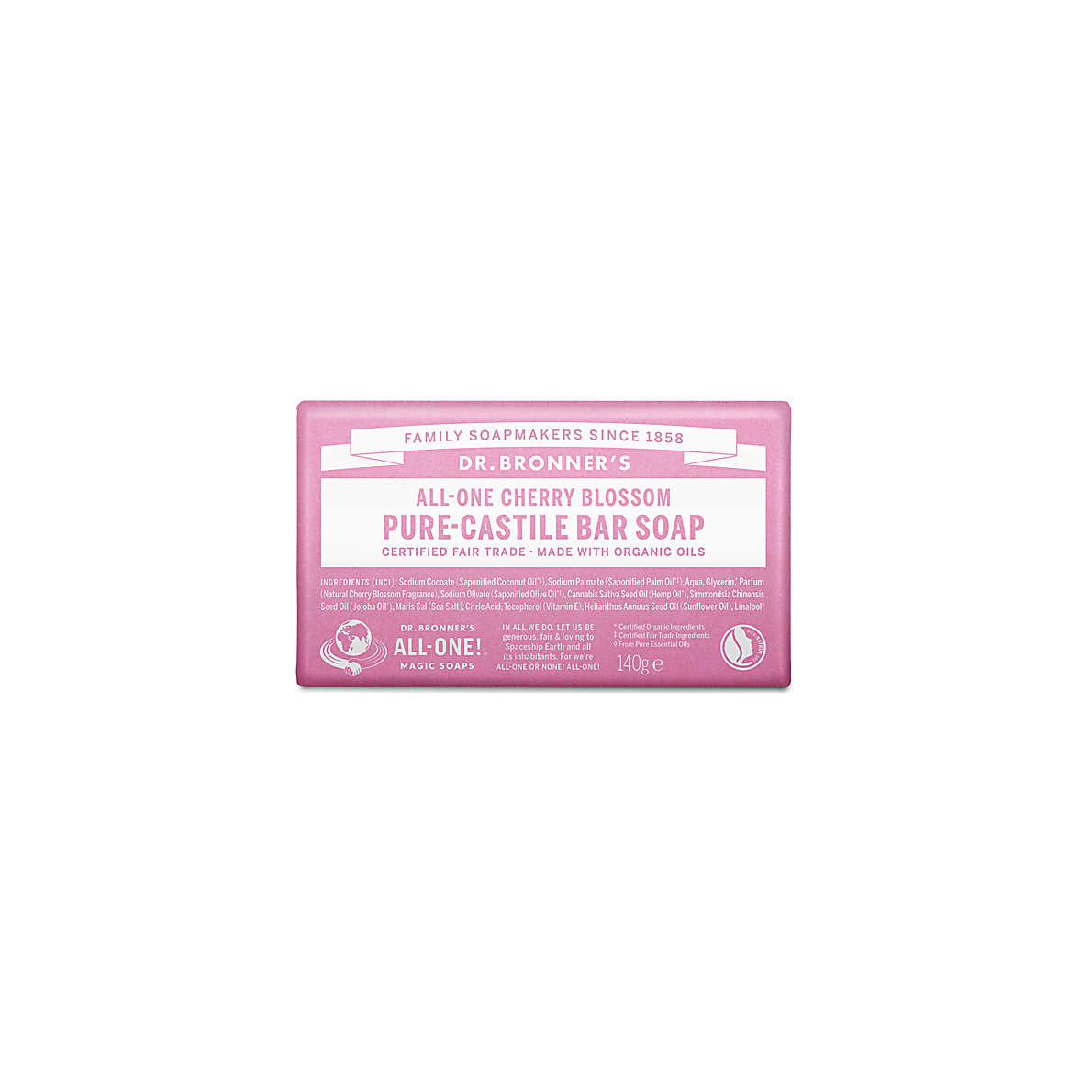 Dr Bronner's All-One Cherry Blossom Pure-Castile Bar Soap