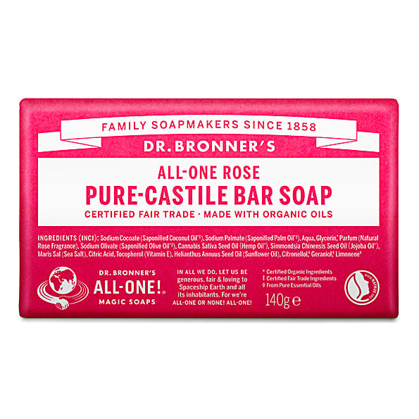 Dr Bronner's All-One Rose Pure-Castile Bar Soap