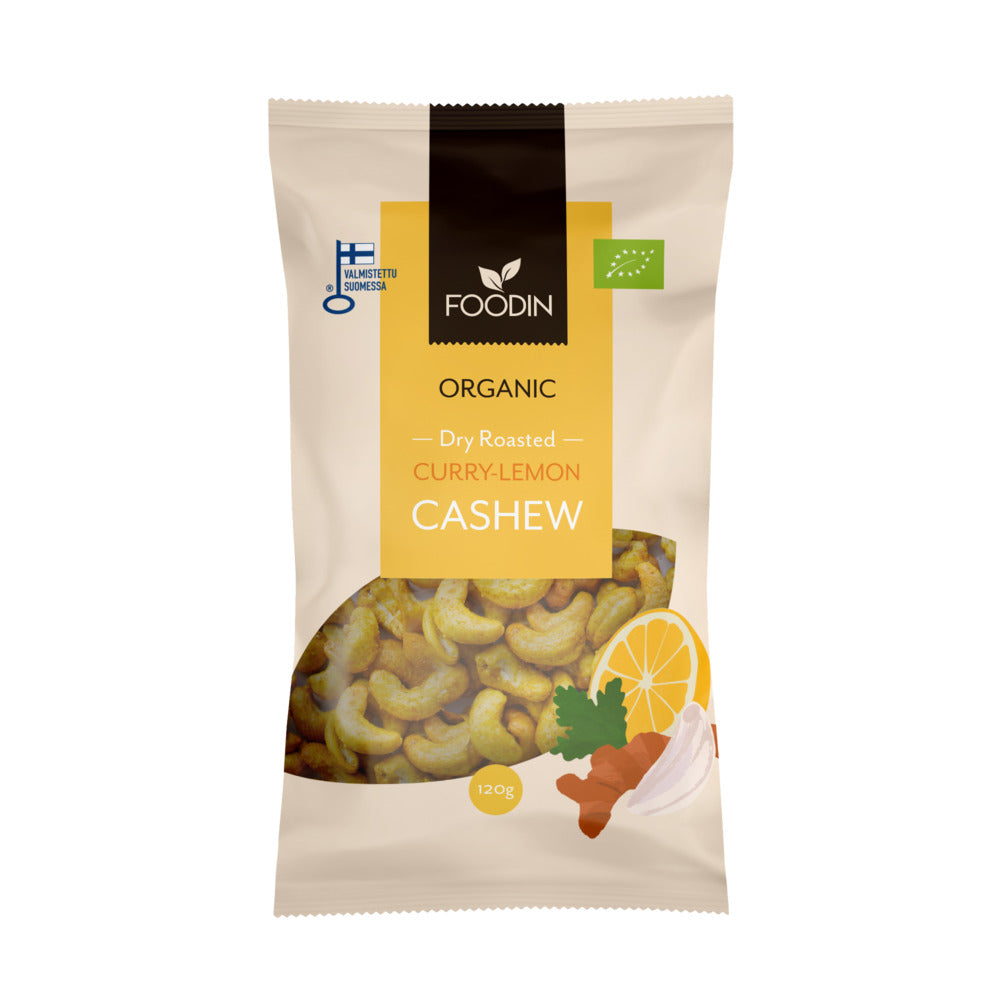 Foodin Organic Dry Roasted Curry-Lemon Cashew