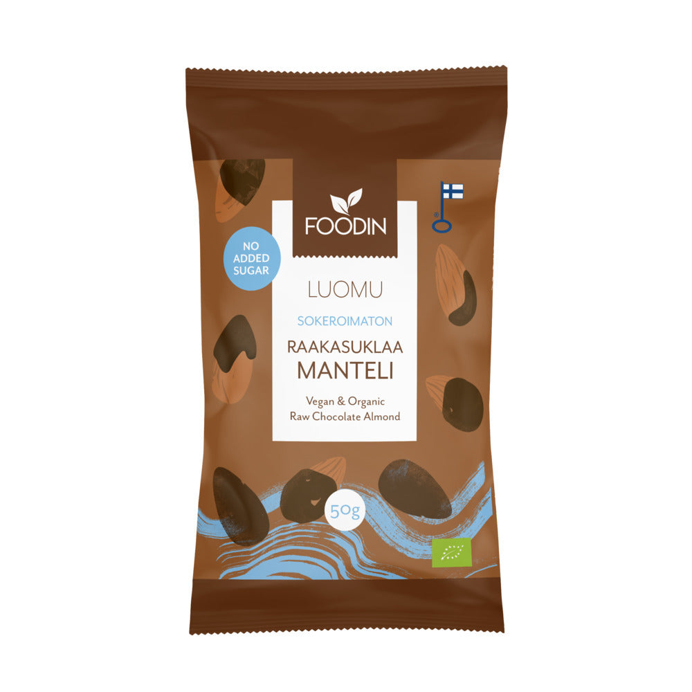 Foodin Organic Raw Chocolate No Added Sugar Almonds