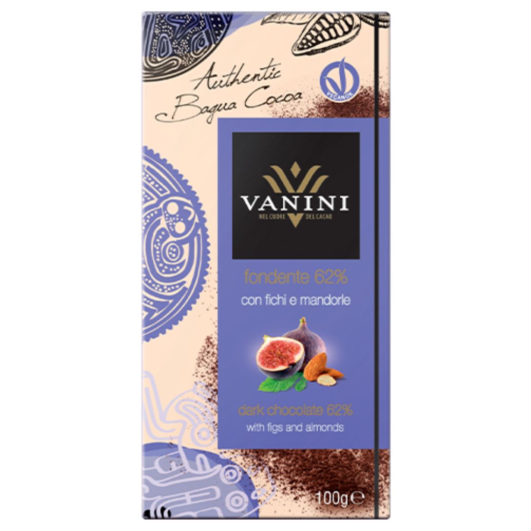 Vanini 62% Dark Chocolate Bar with Figs and Almonds