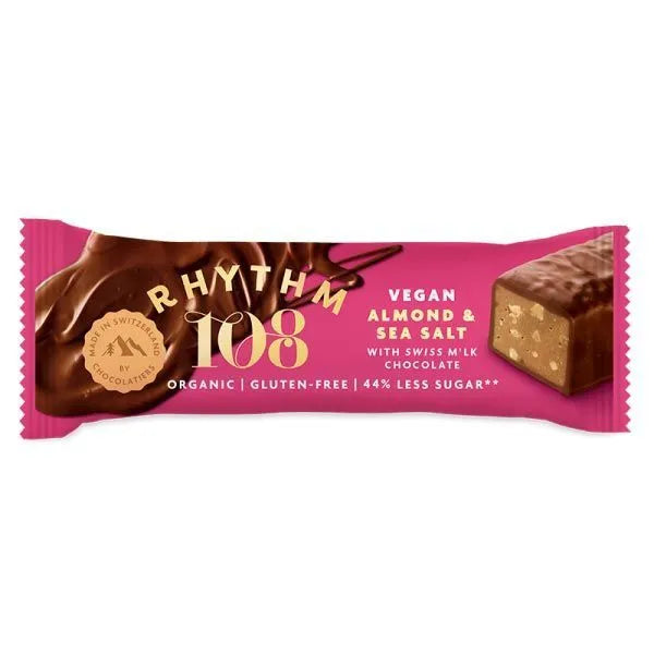 Rhythm 108 - Swiss chocolate coated bar Sweet 'N' Salty Almond