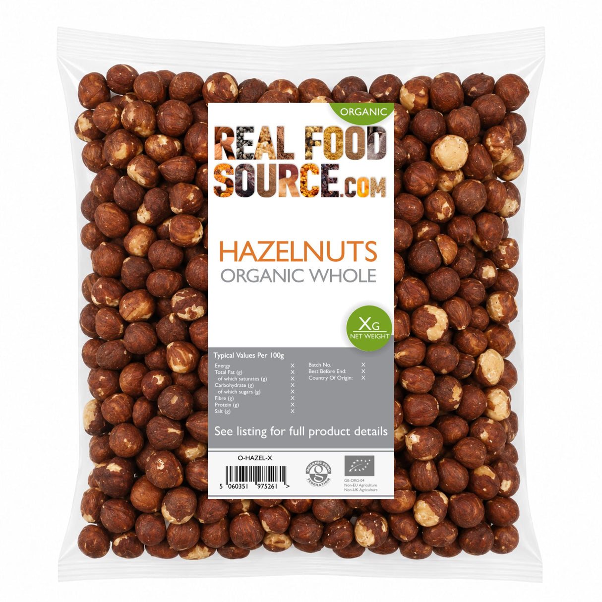 Hazelnuts, Organic Whole