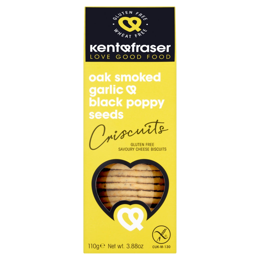 Kent & Fraser Gluten-Free Oak Smoked Garlic Poppy Seed Cheese Wafer