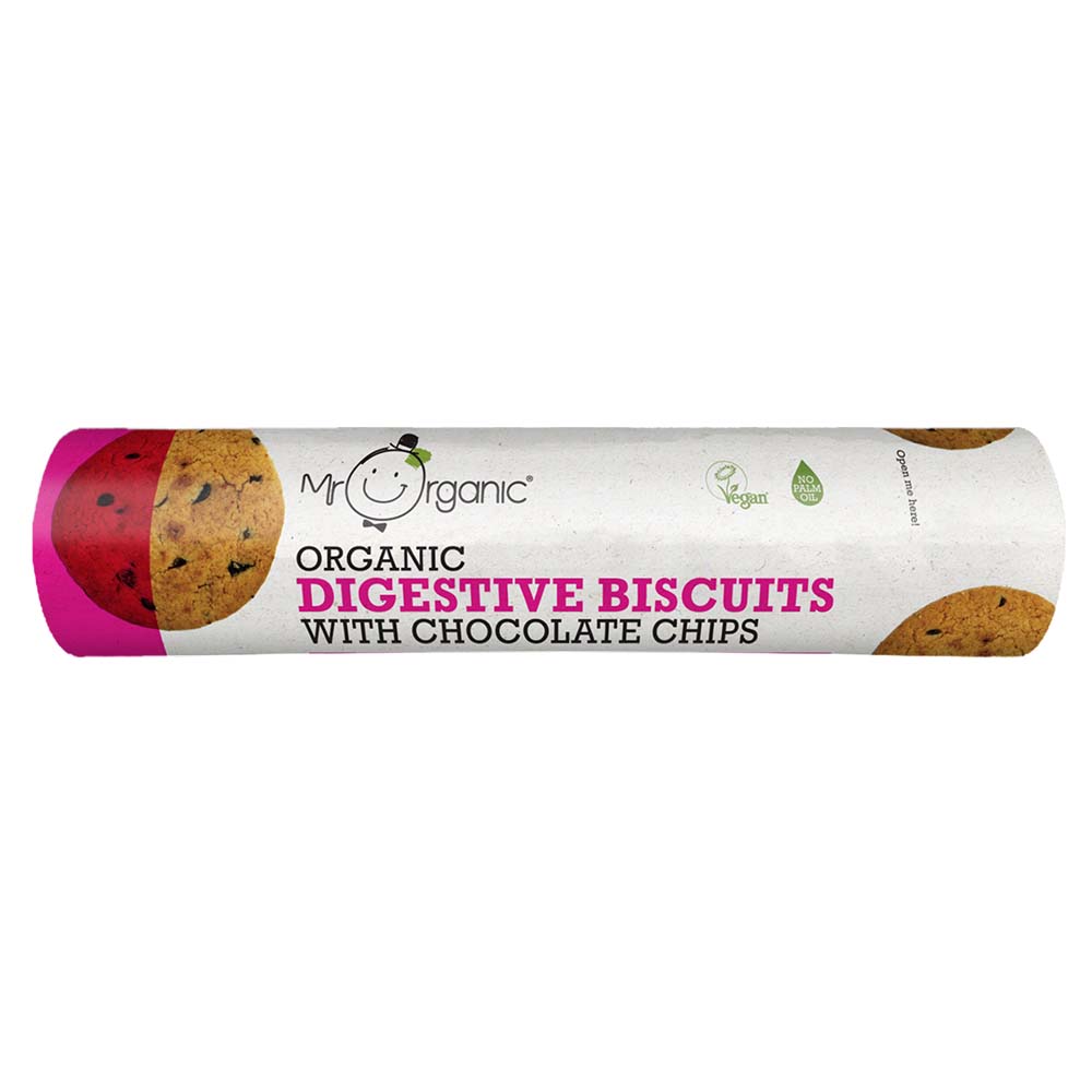 Mr Organic Chocolate Chip Digestives Biscuits