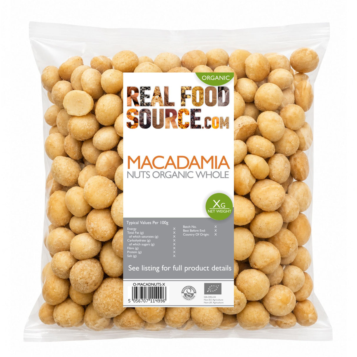 Macadamia Nuts, Organic Whole