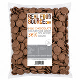 Milk Chocolate Couverture Drops 36%, No Added Sugar