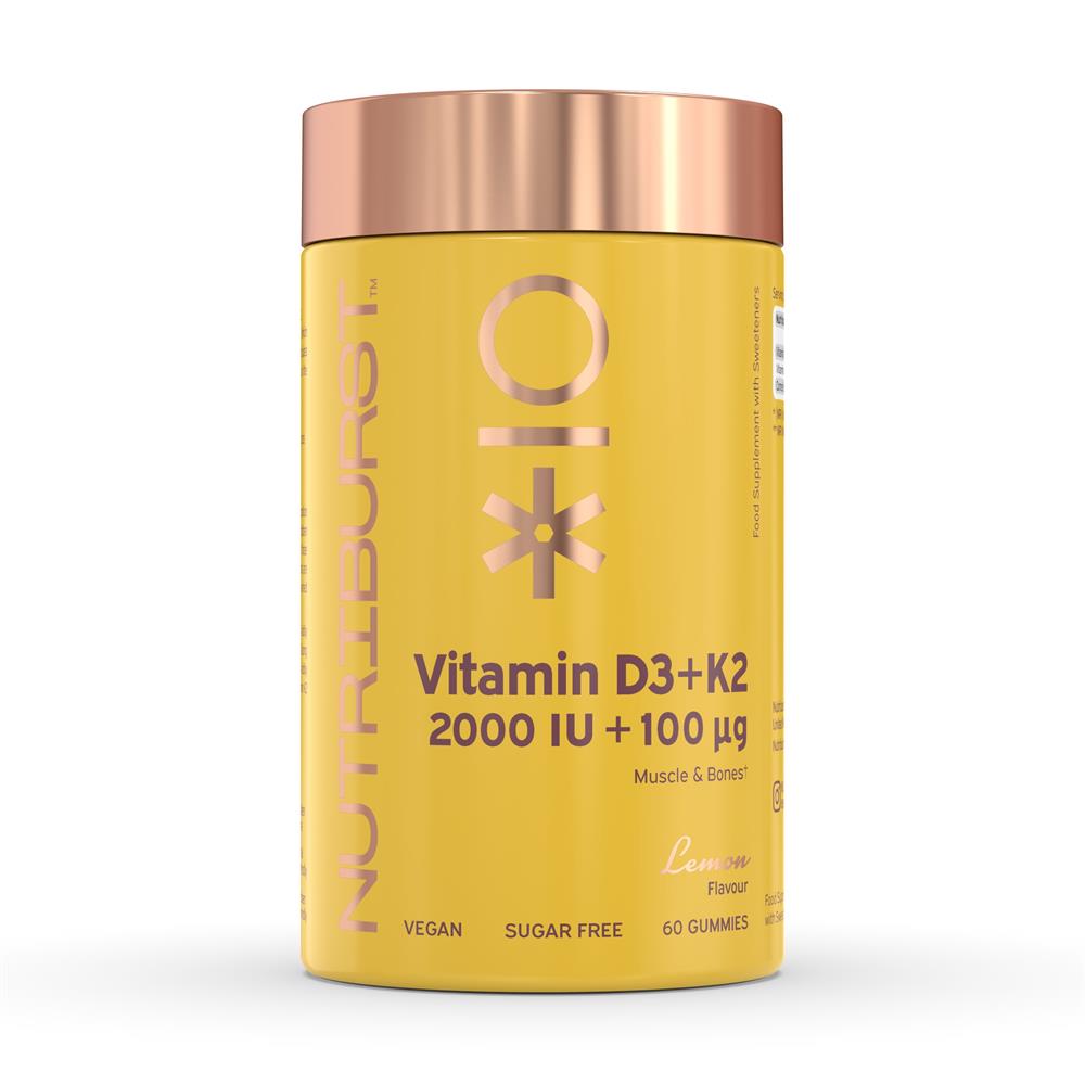 Nutriburst - Sugar-Free Vegan Vitamin D3 + K2 2000iu - 60x Gummies