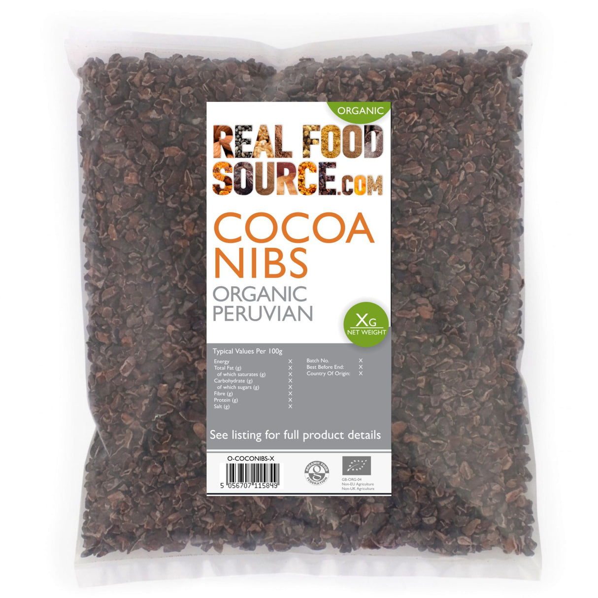 Cocoa Nibs, Organic Peruvian