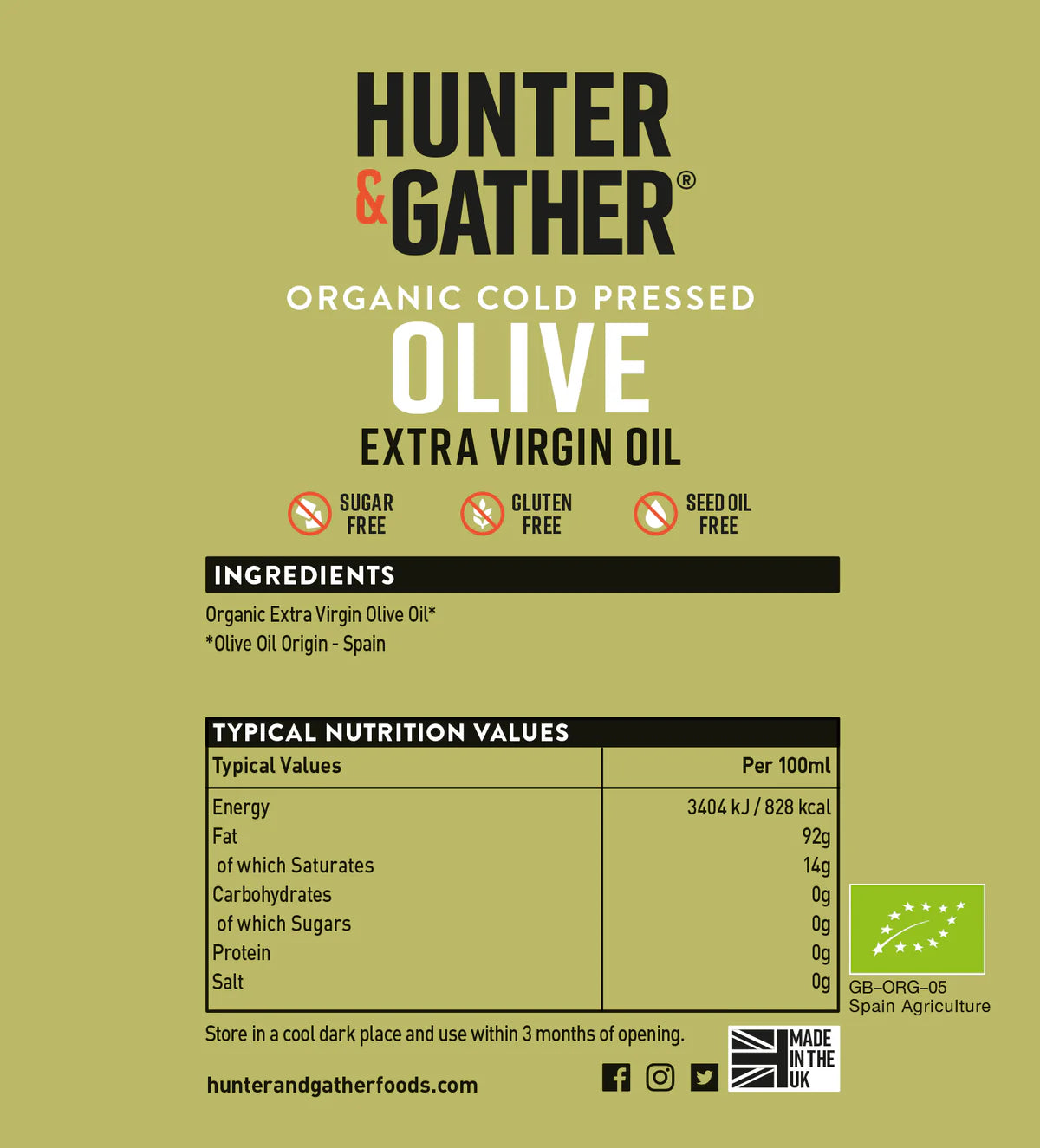 Hunter & Gather Organic Extra Virgin Olive Oil