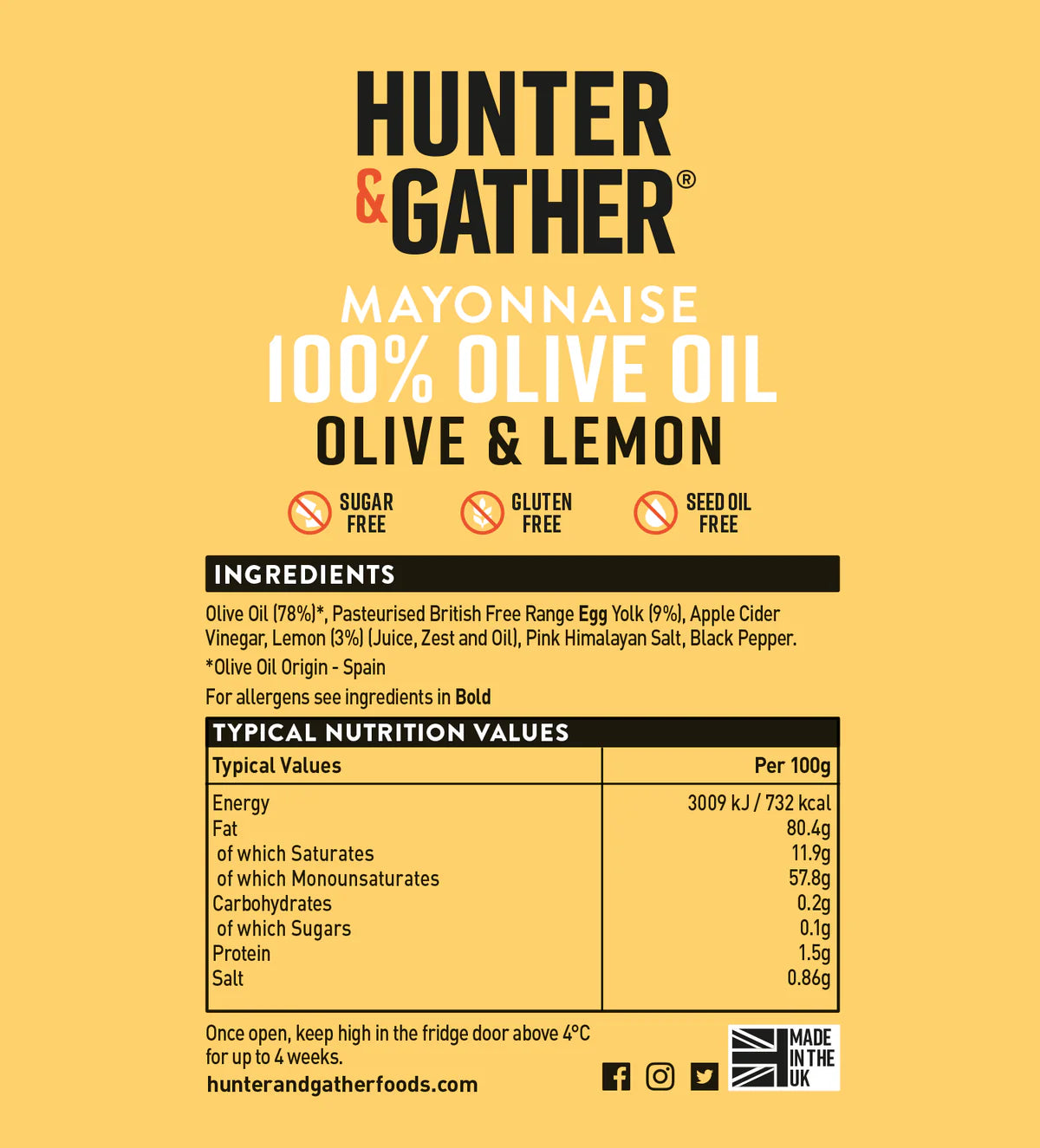 Hunter & Gather Olive & Lemon 100% Olive Oil Mayonnaise