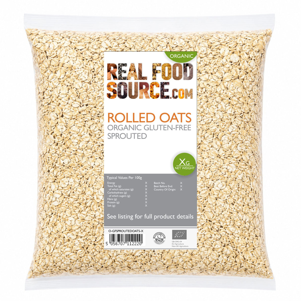 Rolled Oats, Organic Gluten-Free Sprouted