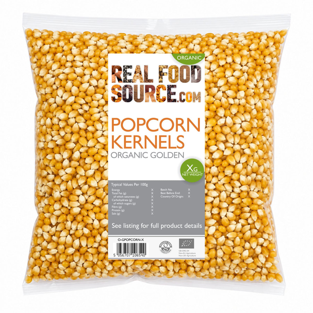 Popcorn Kernels, Organic Golden