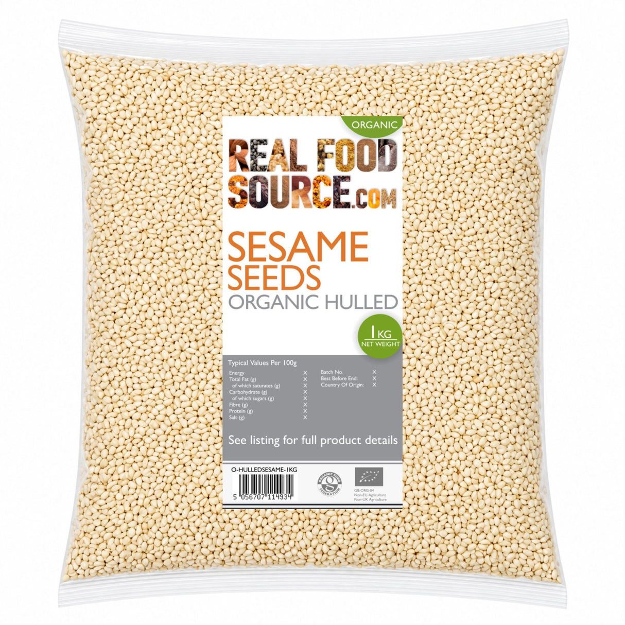 Sesame Seeds, Organic Hulled