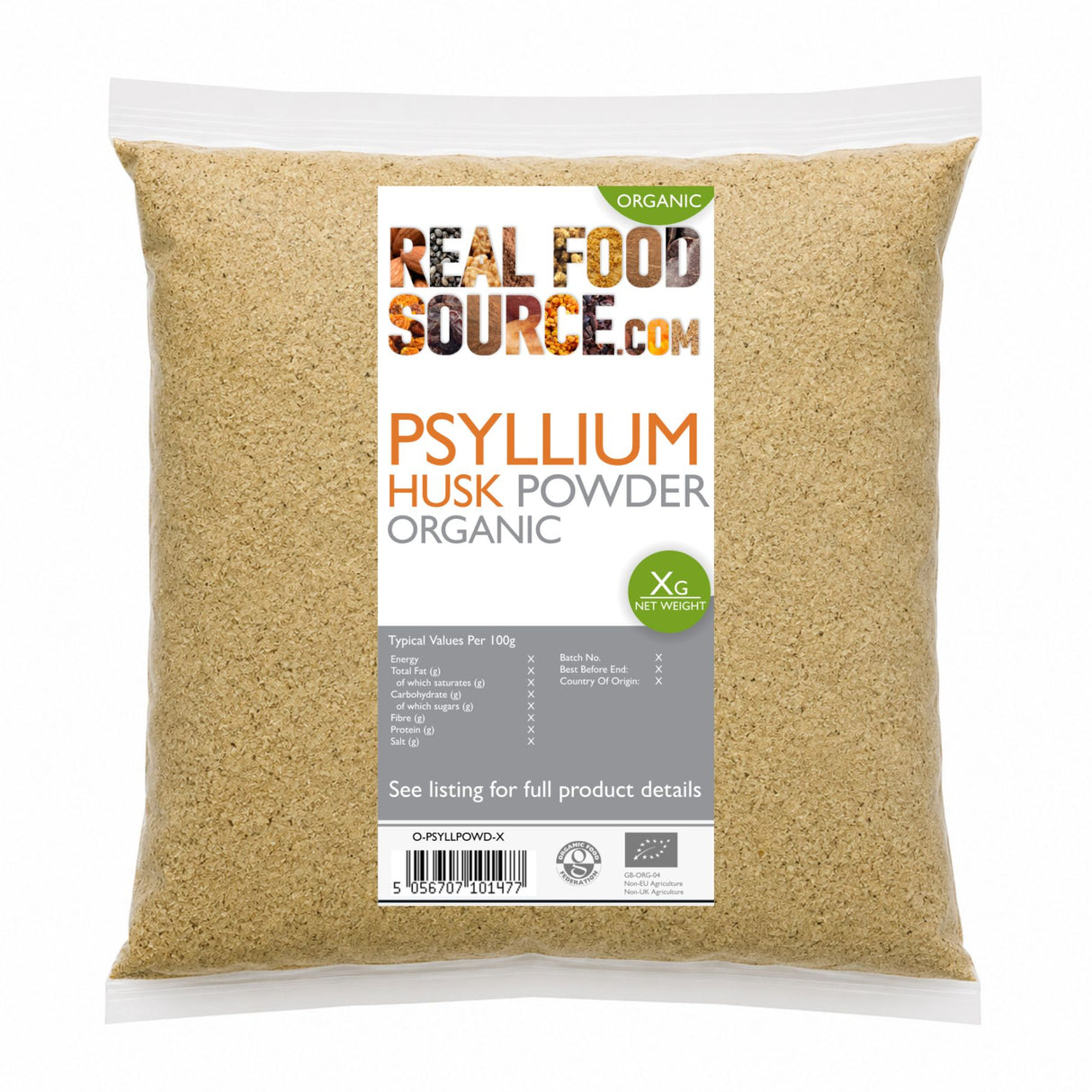 Psyllium Husk Powder, Organic