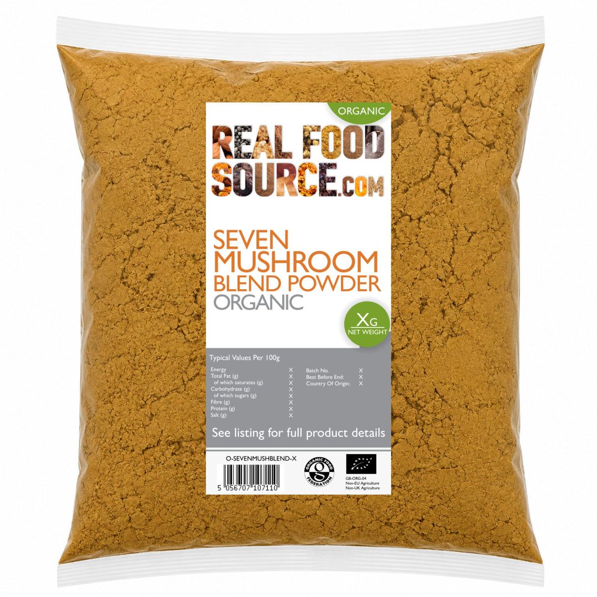 Seven Mushroom Blend Powder, Organic