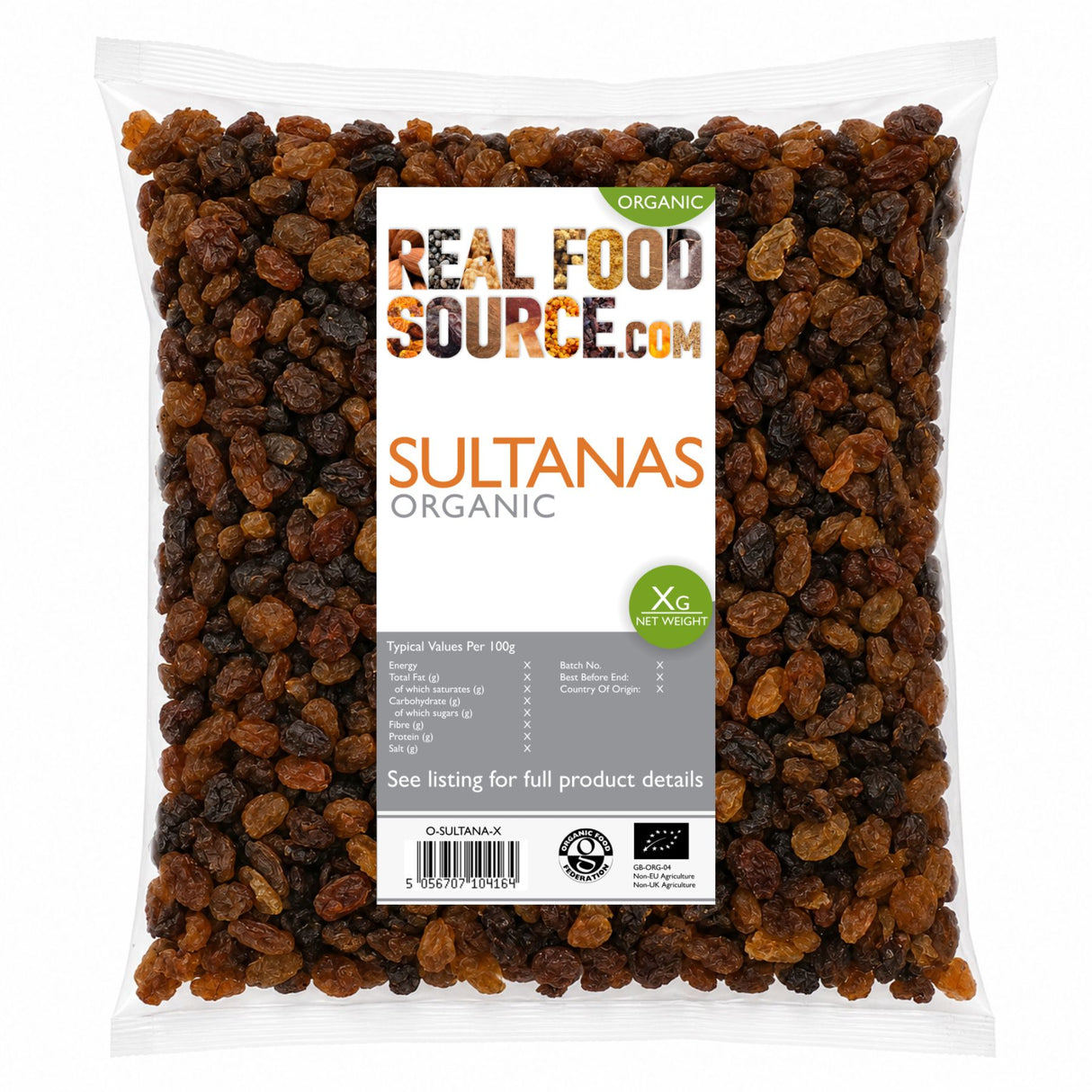Sultanas, Organic