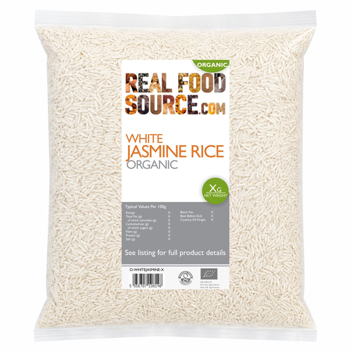 White Jasmine Rice, Organic