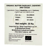 Organic Creamy Cashew and Hazelnut Cocoa Butter 20kg