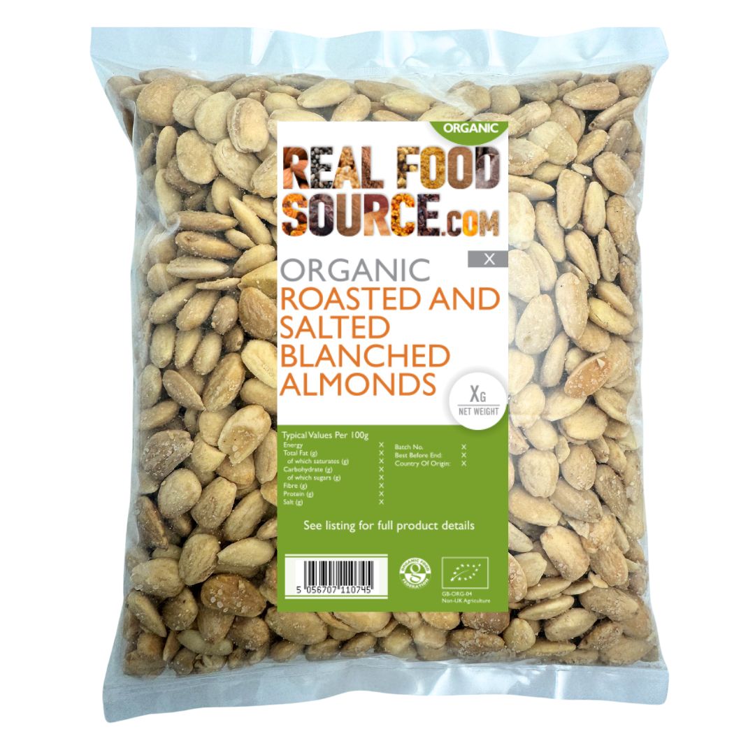 Organic Roasted and Salted Blanched Almonds