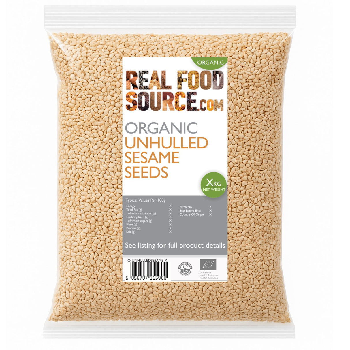 Sesame Seeds, Organic Unhulled