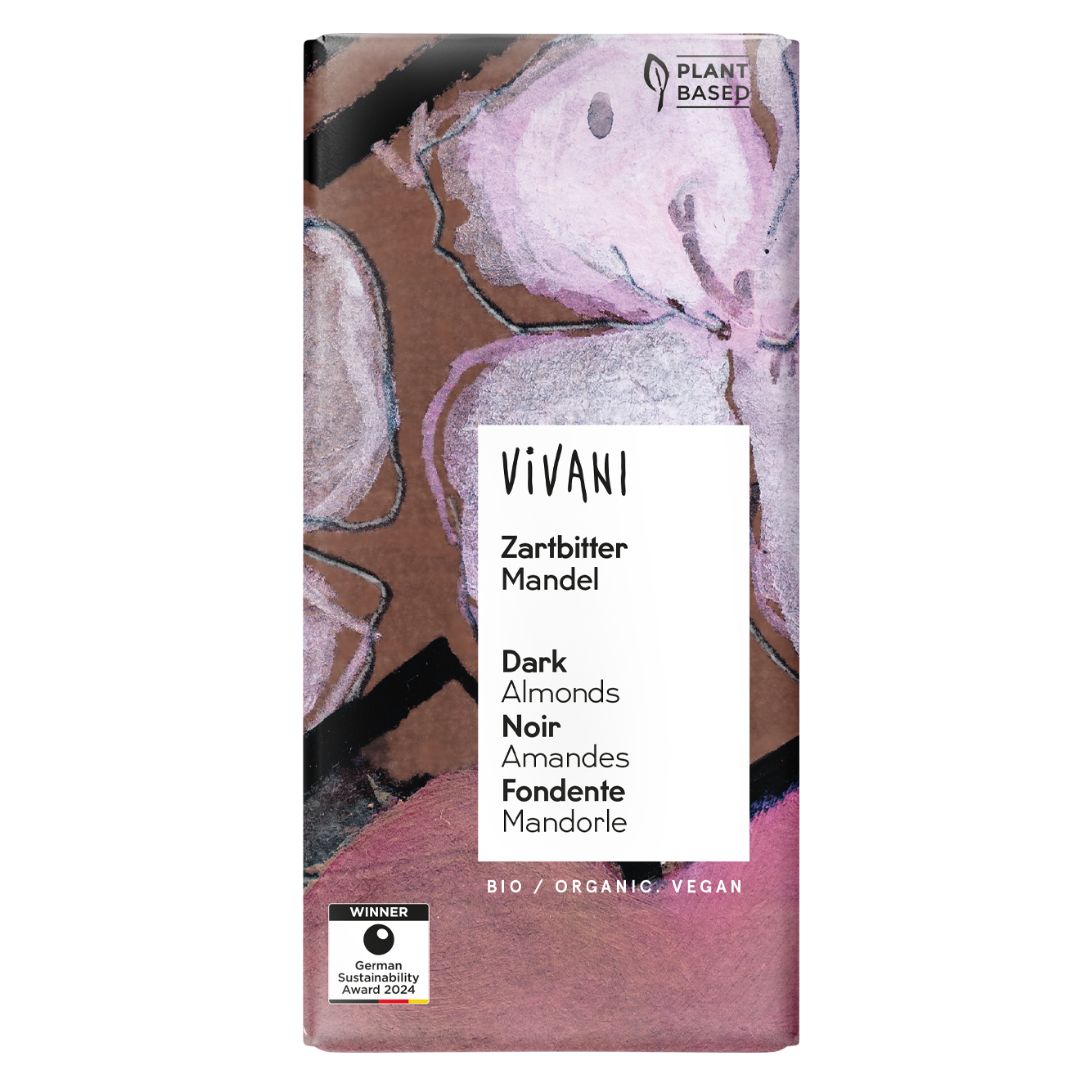 Organic Vivani 55% Dark Vegan Chocolate Bar with Almonds