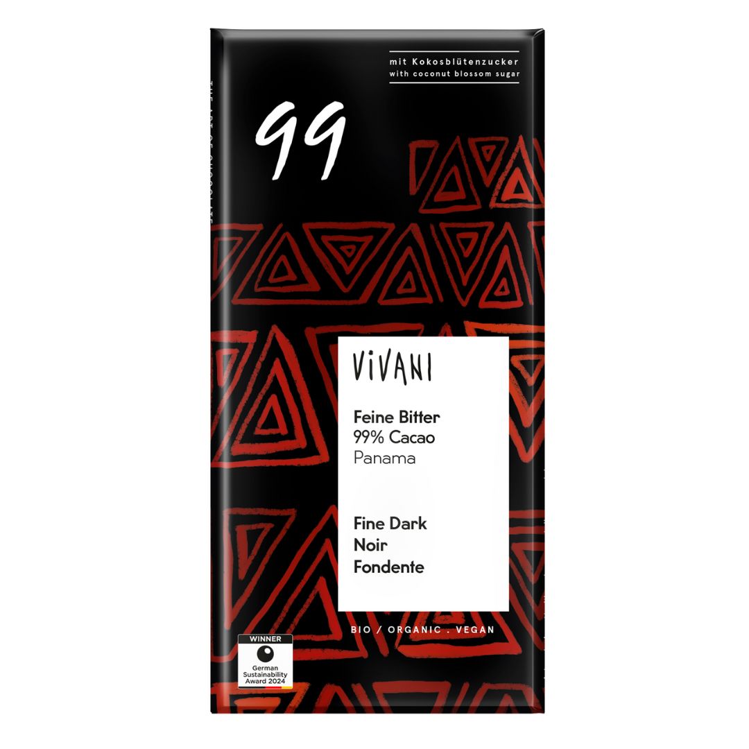 Organic Vivani 99% Fine Dark Chocolate Bar