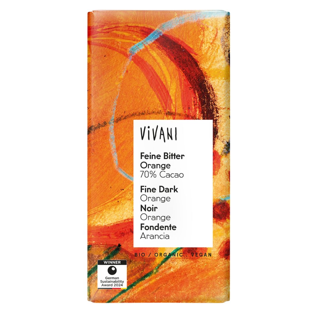 Organic Vivani 70% Fine Dark Orange Vegan Chocolate Bar