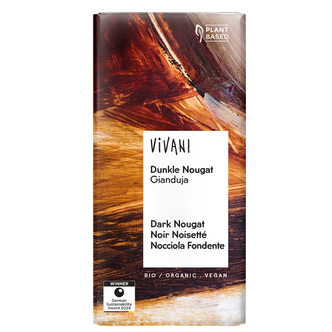 Organic Vivani Gianduja Dark Nougat Vegan Chocolate Bar