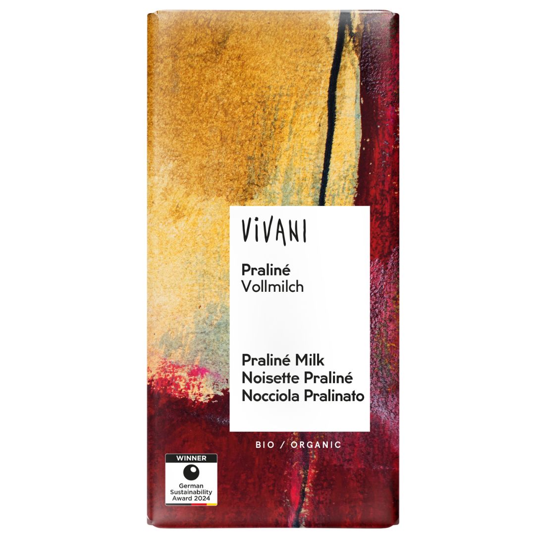 Organic Vivani Milk Praline Chocolate Bar