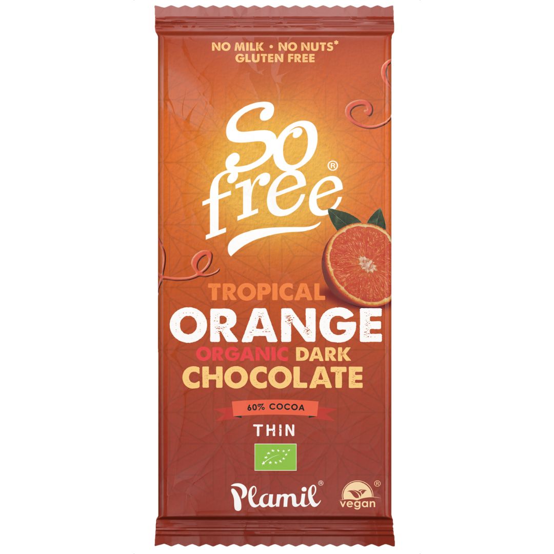 Plamil So Free Organic Tropical Orange Dark Chocolate Bar