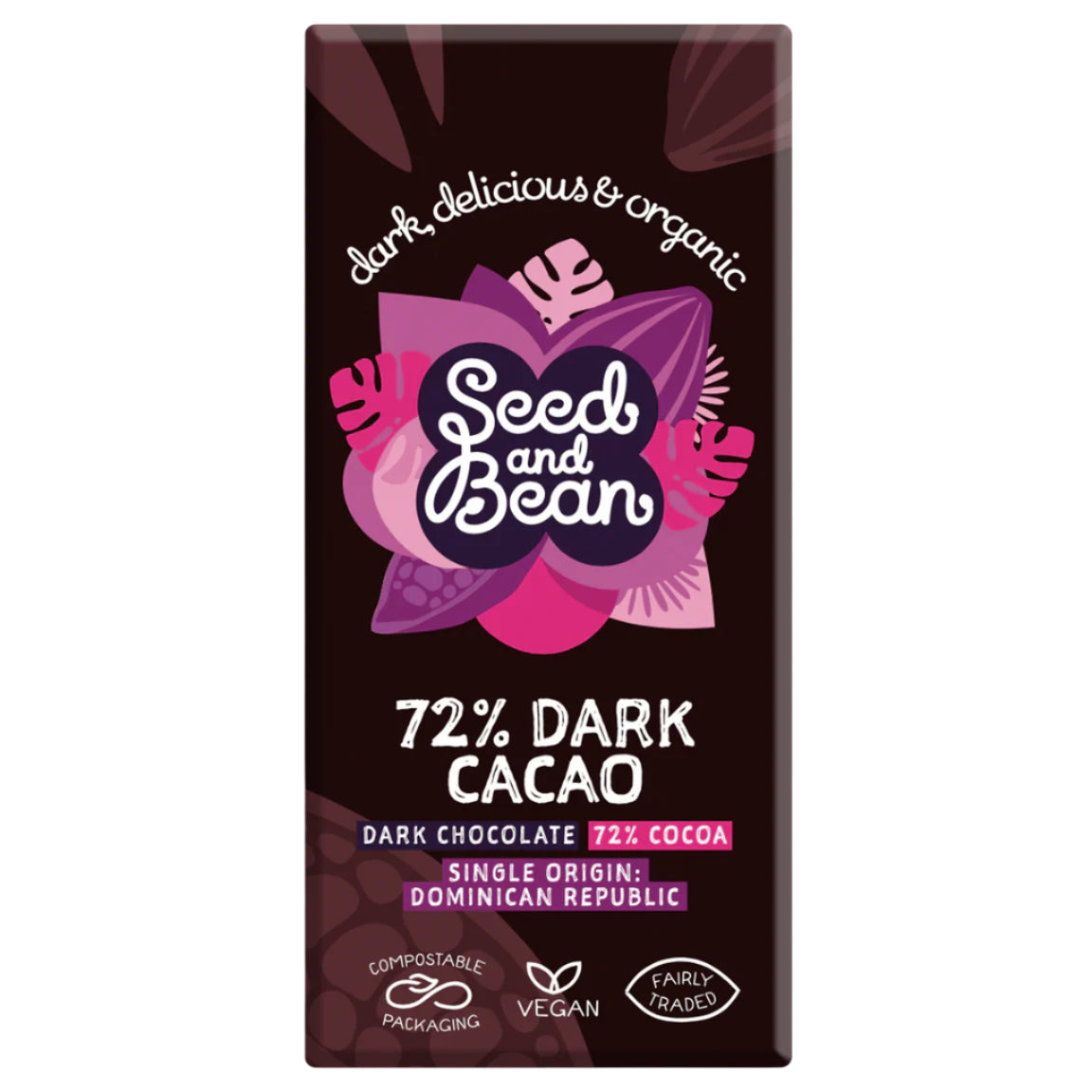 Seed & Bean Organic Extra Dark Chocolate 72% Trinitario Bar