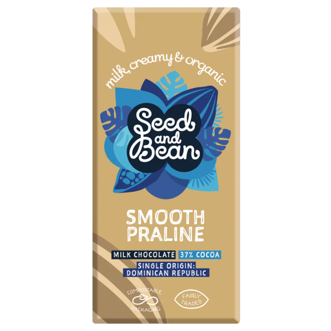 Seed & Bean Organic 37% Smooth Praline Chocolate Bar